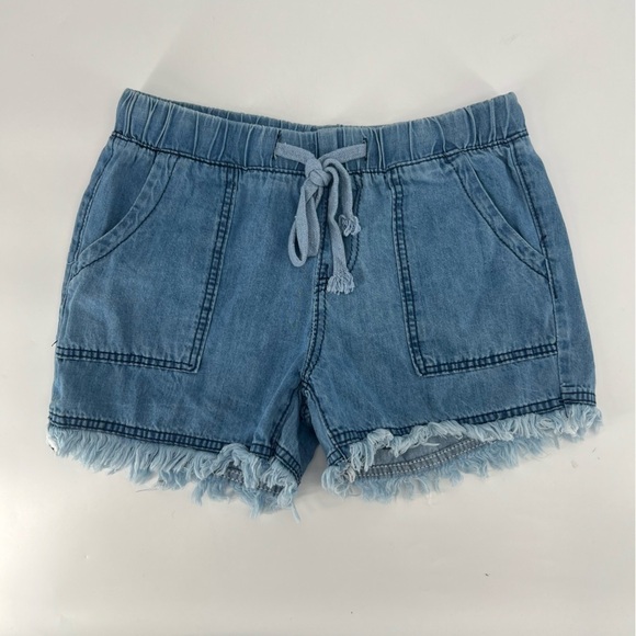 Rough Hem Drawstring Jean Shorts Size Medium Women’s - Picture 1 of 4